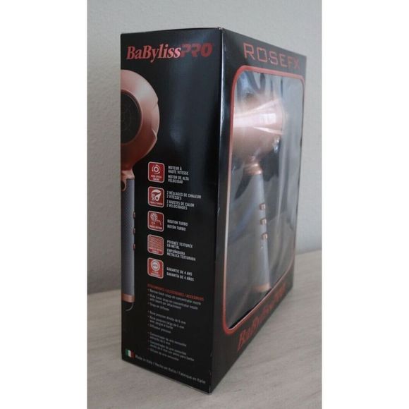 BaByliss PRO ROSEFX Rose Gold FX 2-Speed High-Performance Turbo Hair Dryer - Picture 4 of 6